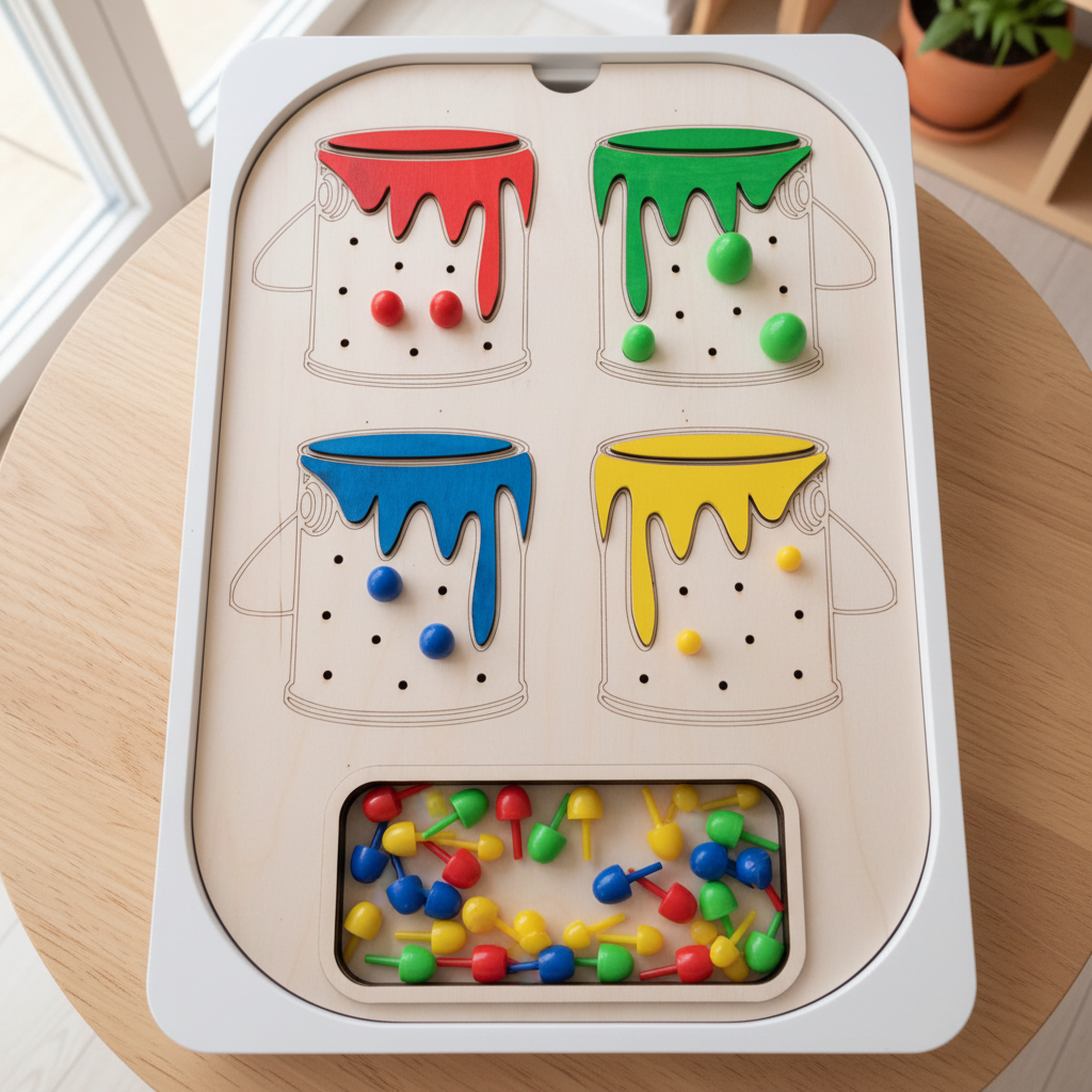 Grand insert Pot de peinture - Ambiance Montessori